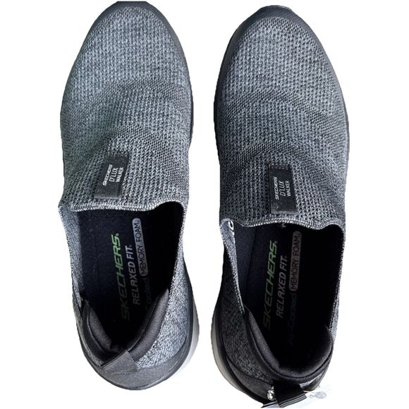 Skechers Dlux Walker Mens 11.5 Gray Slip On Shoes Stretch Fit Comfort NWT main image 10